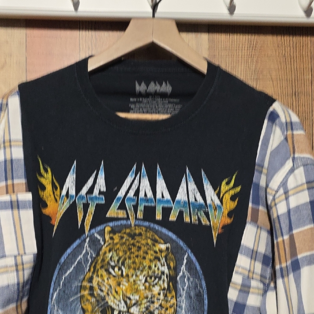 Upcycled 'Def Leapord' Women's Long Tee - Picture 3 of 5